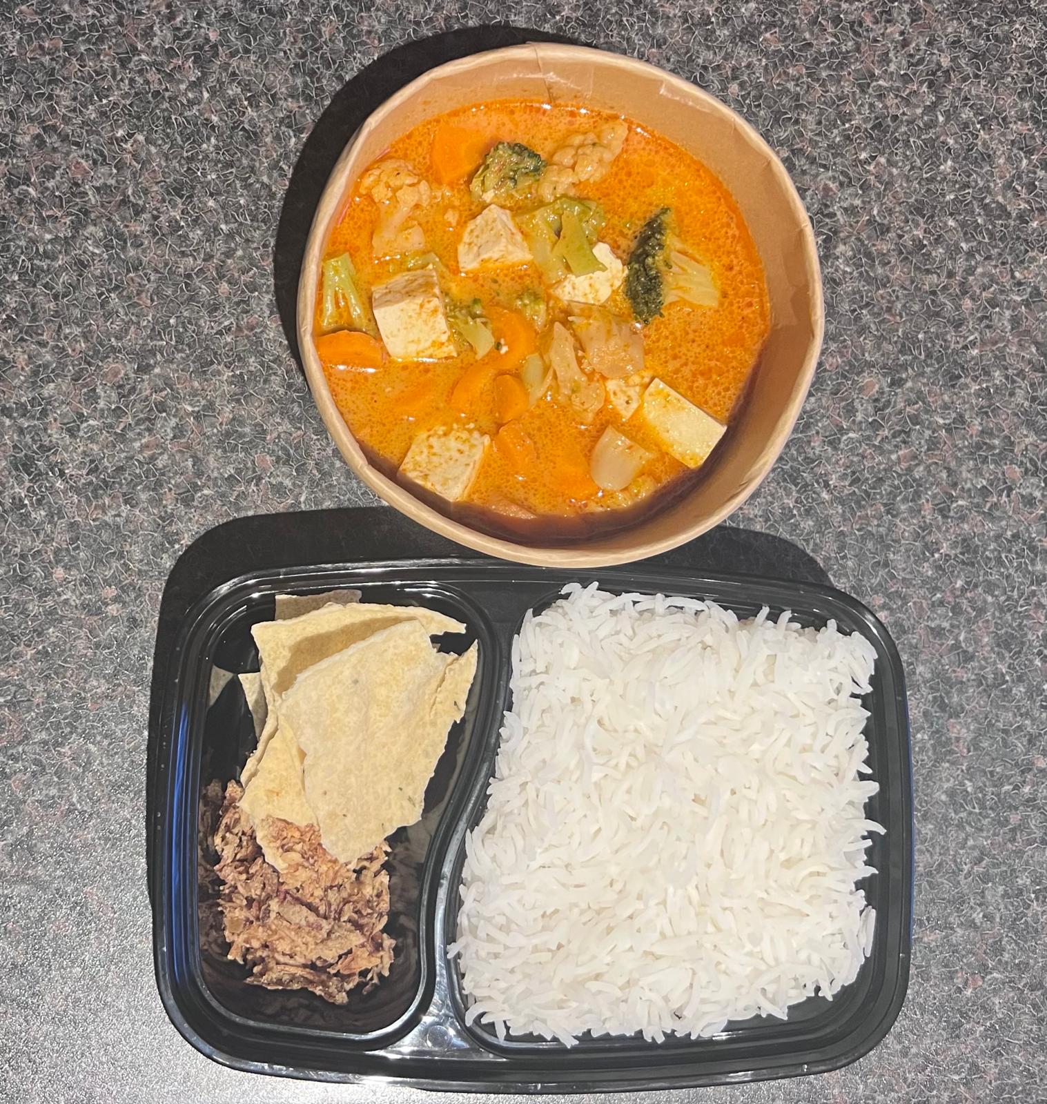 Thai red curry + Rice (Veg)